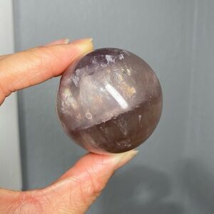 FLUORITE MICA CRYSTAL SPHERE WITH RAINBOW AND FLASH